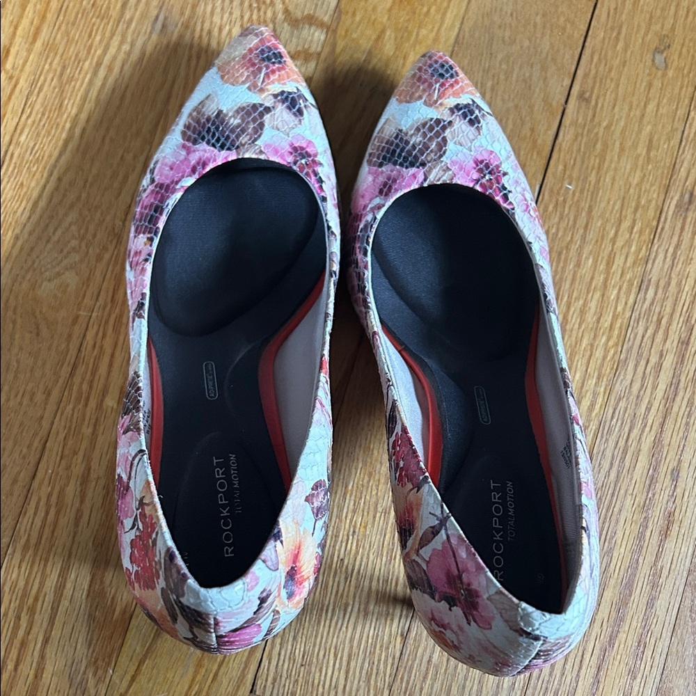 Rockport Women's Floral Heels - Pink and Brown Sz 9.5đź’•Very comfortableđź’• - Picture 10 of 10